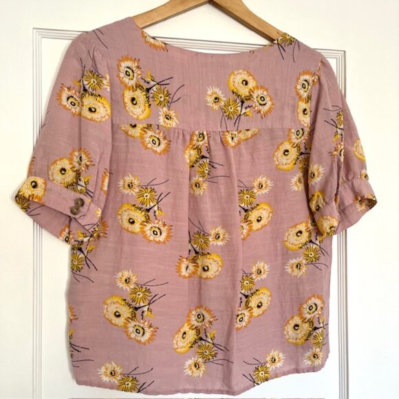 Madewell Plaza Button-Front Shirt in Dutch Dandelions | Size Small - Picture 6 of 8